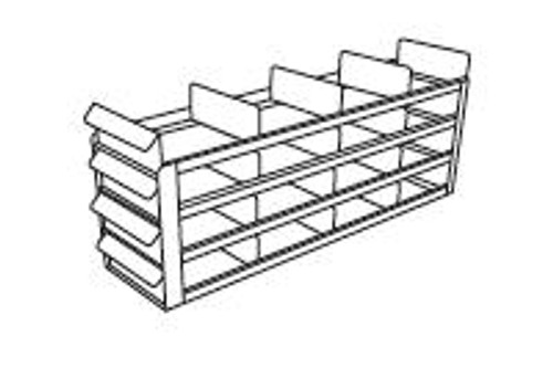 4 Deep x 4 High Drawer Style, Top Load Metal Freezer Rack  For 2” Boxes, 16 Total Boxes, 1 ea