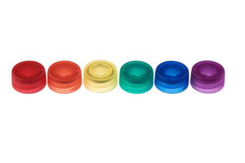 CAP ONLY, Screw Top Micro Tube Cap, O-Ring, Translucent, Assorted Colors, Non-sterile, 1000/Case
