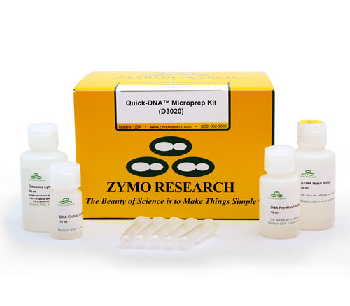 Zymo Research D3020 Quick-DNA MicroPrep Kit 50 preparations Zymo-Spin IC Columns capped genomic DNA extraction
