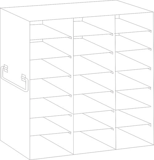 Upright Freezer Rack for 100-Place Slide Boxes, 3 x 7 = 21, UFS-100-37