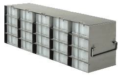 Upright Freezer Racks for 96 Deep-Well Microtiter Plates and Microtube Racks with Locking Rod – Rack Only – 5 Boxes Deep x 4 Boxes High
