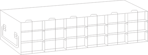 Rack For 50-Cell Hinged Top Plastic Boxes, 6x3 configuration