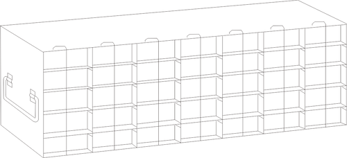 Rack For 50-Cell Hinged Top Plastic Boxes, 7x5 configuration