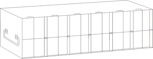Stainless steel upright freezer rack for 96- and 384-well microplates, 6 compartments deep by 2 high, 18 15/16 inches tall