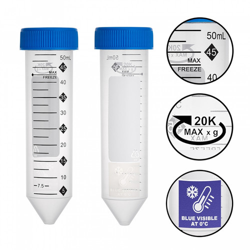 ProSeries™ 50mL, Sterile, Hi-Viz™ Graduations, Eco-Plastic Racks of 25 in Resealable Bags, 500/case