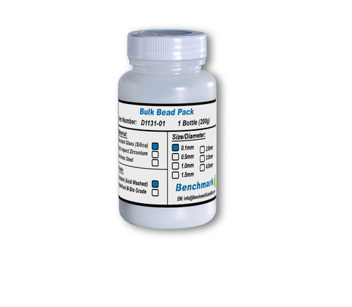 Bulk Beads, Silica (glass), 0.1mm, acid washed, 200g