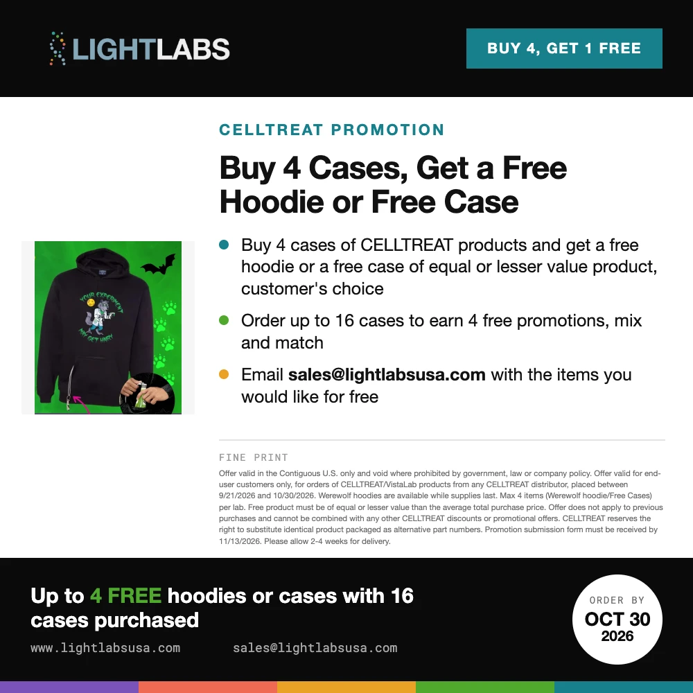 CELLTREAT Buy 4 Get 1 Free Promotion from LIGHT LABS
