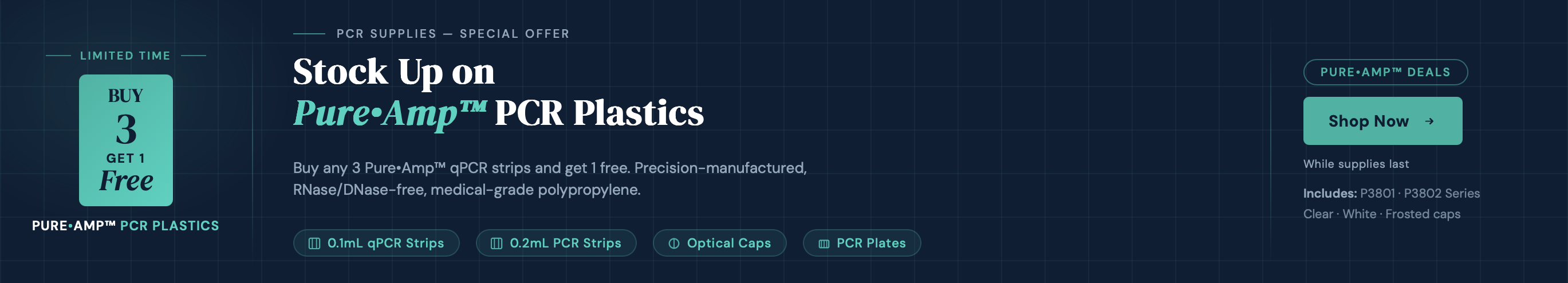 Buy 3 Get 1 Free Pure•Amp™ PCR Supplies | LIGHT LABS