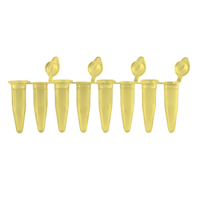 0.2mL PCR Strips, attached flat caps, Yellow - LIGHT LABS | Laboratory ...