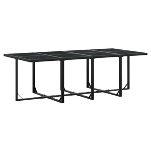 13 Piece Patio Dining Set with Cushions Black Textilene A949-3295085