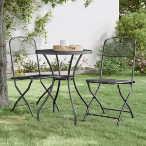 3 Piece Patio Dining Set Expanded Metal Mesh Anthracite A949-3084707