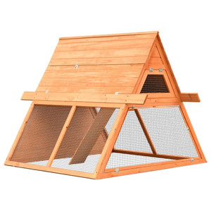  Rabbit Hutch Solid Pine & Fir Wood 59.8"x50.4"x42.5 A949-170643