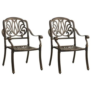 Patio Chairs 2 pcs Cast Aluminum Bronze A949-315567
