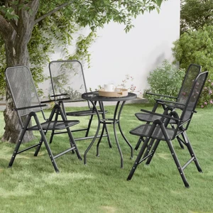 Folding Patio Chairs 4 pcs Expanded Metal Mesh Anthracite A949-317341
