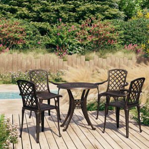 5 Piece Bistro Set Cast Aluminum Bronze A949-3070607