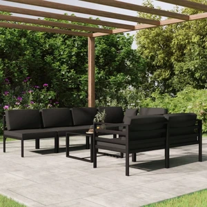 8 Piece Patio Lounge Set with Cushions Aluminum Anthracite A949-3107820