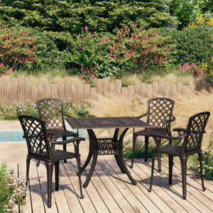 5 Piece Bistro Set Cast Aluminum Bronze A949-3070613