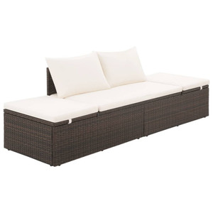 Patio Bed Brown 76.8"x23.6" Poly Rattan A949-43954