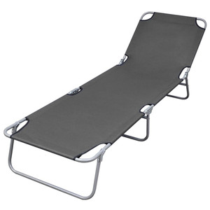 Foldable Sunlounger with Adjustable Backrest Gray A949-44293