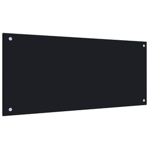 Kitchen Backsplash Black 35.4"x15.7" Tempered Glass A949-249487