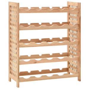 Wine Rack for 25 Bottles Solid Walnut Wood 24.8"x9.8"x28.7 A949-247101