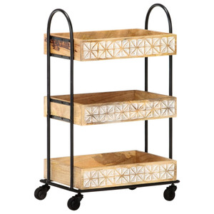 3-Tier Kitchen Trolley 18.1"x11.8"x29.9" Solid Mango Wood A949-289093
