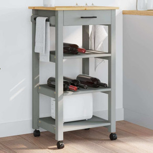 Kitchen Trolley MONZA 18.9"x15.7"x34.8" Solid Wood Pine A949-376080