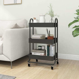 3-Tier Trolley Anthracite 16.9"x13.4"x31.1" Steel A949-335867