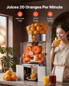 Commercial Orange Juicer Machine, 120W Electric Automatic Orange Squeezer, Lemon Citrus Pomegranate E415-QZDJLCZJ120W3ZS8N001V1