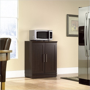 Contemporary Kitchen Storage Microwave Cabinet in Dark Oak Q280-SHBCDO9638