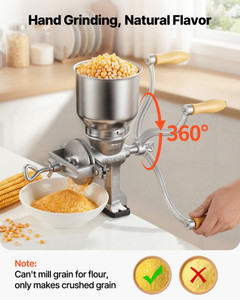 Manual Grain Mill with High Hopper, Hand-Crank Corn Grinder, Heavy Duty Cast Iron Wheat Grinding Mi E415-SDMPSGDZTWFC5POZ1001V0