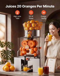 Commercial Orange Juicer Machine, 120W Electric Automatic Orange Squeezer, Lemon Citrus Pomegranate E415-QZDJLCZJ120W8SMTK001V1