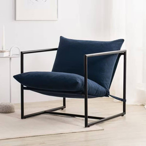 Modern Navy Blue Upholstered Accent Chair with Metal Frame Q280-NVAMUSAC97342861