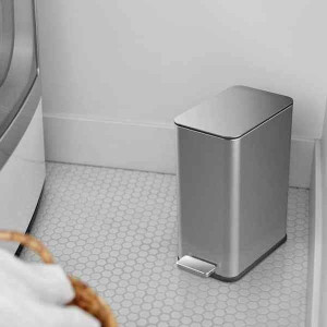 2.6 Gallon Slim Rectangular Stainless Steel Kitchen Bathroom Step Trash Can Q280-TPSGSTC199723