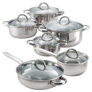 12 Piece Cool Touch Stainless Steel Cookware Set Q280-CJDJ1244