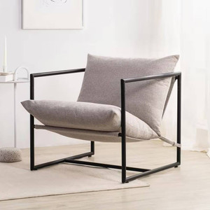 Modern Beige Grey Tan Oatmeal Upholstered Accent Chair with Metal Frame Q280-OMBZC1293754628