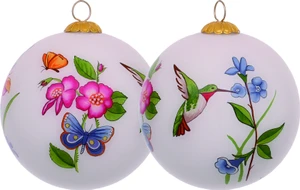 Decorative Florals Hand Painted Mouth Blown Glass Ornament N270-477452