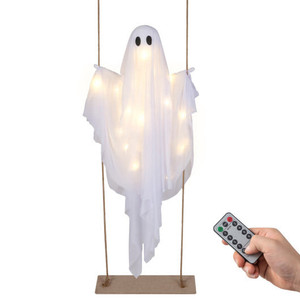 5Ft Halloween Hanging Swing Ghost Decoration with LED String Lights B593-CM25533
