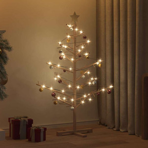 Wooden Christmas Tree with Stand Brown 49.21 in Solid pine wood A949-42018060