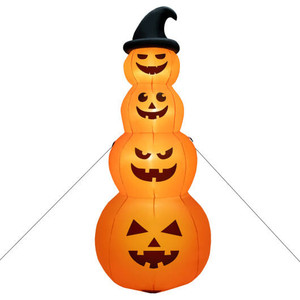 8 Feet Inflatable Halloween Pumpkins Stack with Built-in LED Lights - Color: Orange D681-CM24027US
