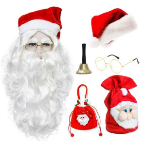 Christmas cosplay Santa Claus costume wig beard hat set candy bag adult stage performance costume p Y829-1322175421322752019