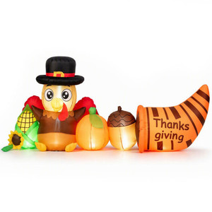 8.3 FT Thanksgiving Inflatable Turkey with Built-in Lights D681-TT10060US