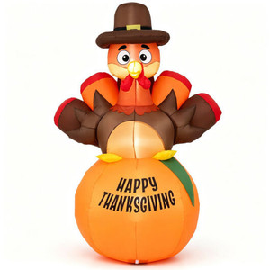 6 ft Happy Thanksgiving Inflatable Turkey Yard Decoration D681-TT10059US