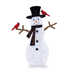 4.2 Feet Lighted Snowman and Redbirds Christmas Decoration B593-CM24282US