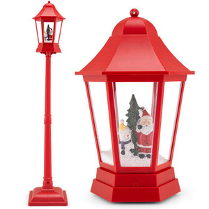 5.3 Feet Musical Christmas Street Lamp with Blowing Snow and LED Lights-Red B593-CM25286