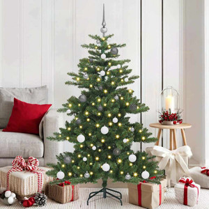  Artificial Hinged Christmas Tree Green 59.06 in PVC and Steel A949-3397652