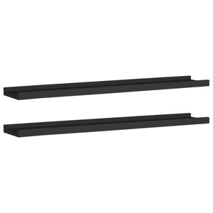  Picture Frame Ledge Shelves 2 pcs Black 31.5"x3.5"x1.2" MDF A949-323933