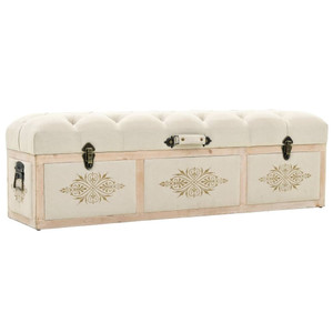  Storage Bench 43.3" Cream Solid Wood Fir A949-345719
