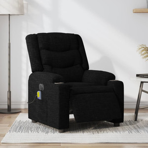  Electric Massage Recliner Chair Black Fabric A949-3206896