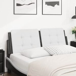  Headboard Cushion "Zadar" White and Black 53.9" Faux Leather A949-374858
